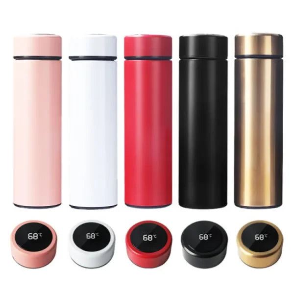 Temperature Display Vacuum Insulated Water Bottle Thermo Flask Made Of Premium Stainless Steel Coffee Cup (random Color